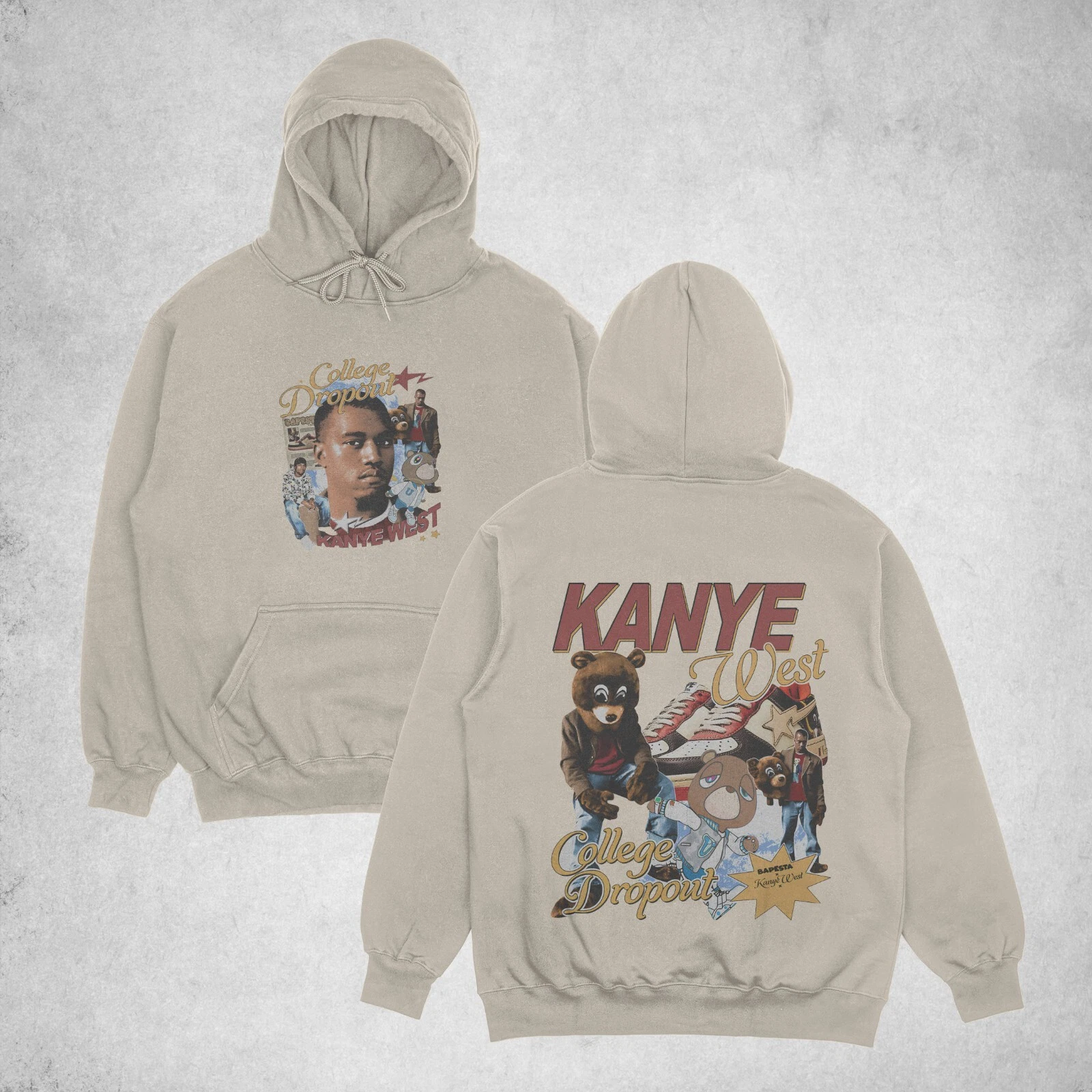 Kanye College Dropout Hoodie, Two Sided Kanye Album Cover Hoodie