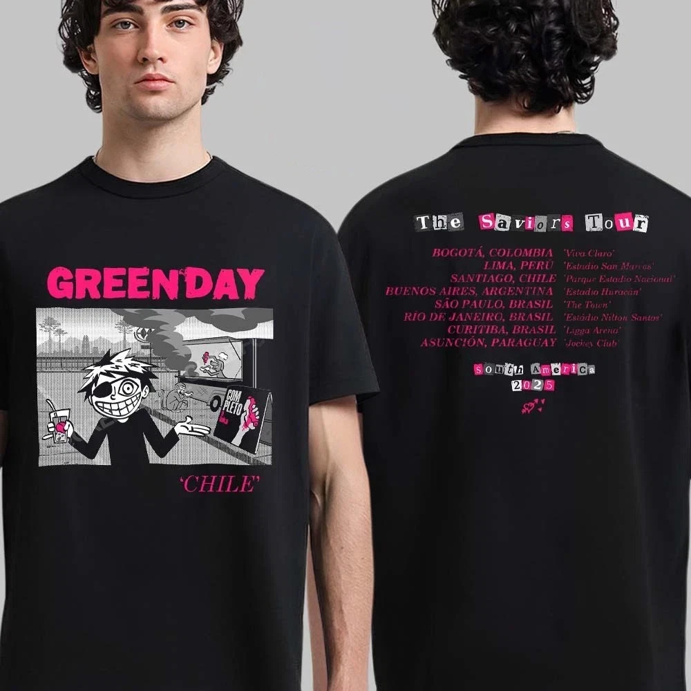 Green Day Chile The Saviors Tour South America 2025 Two Sided T-Shirt