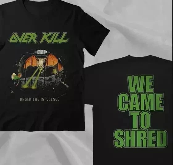 Overkill Band Metal Rock Under The Influence 90S Black Double Sided T-Shirt