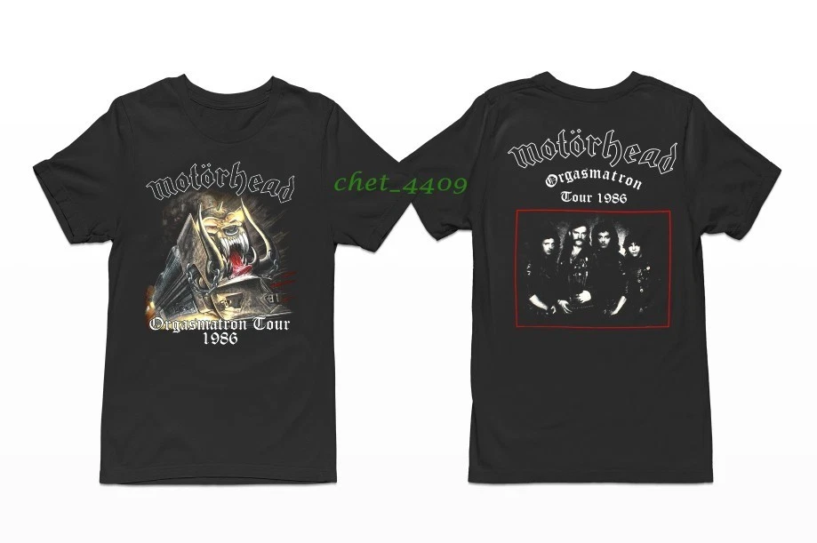 Vintage 1986 Motorhead Orgasmatron Tour Black 2 Sided T-Shirt