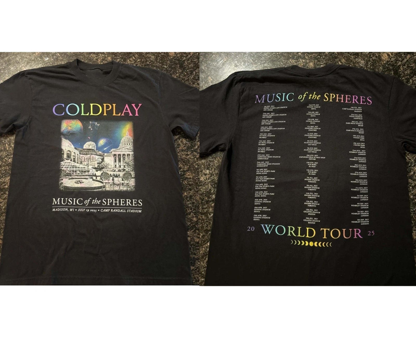 Coldplay Tour 2025 Madison, Wi July 19, 2025 Reprin Shirt