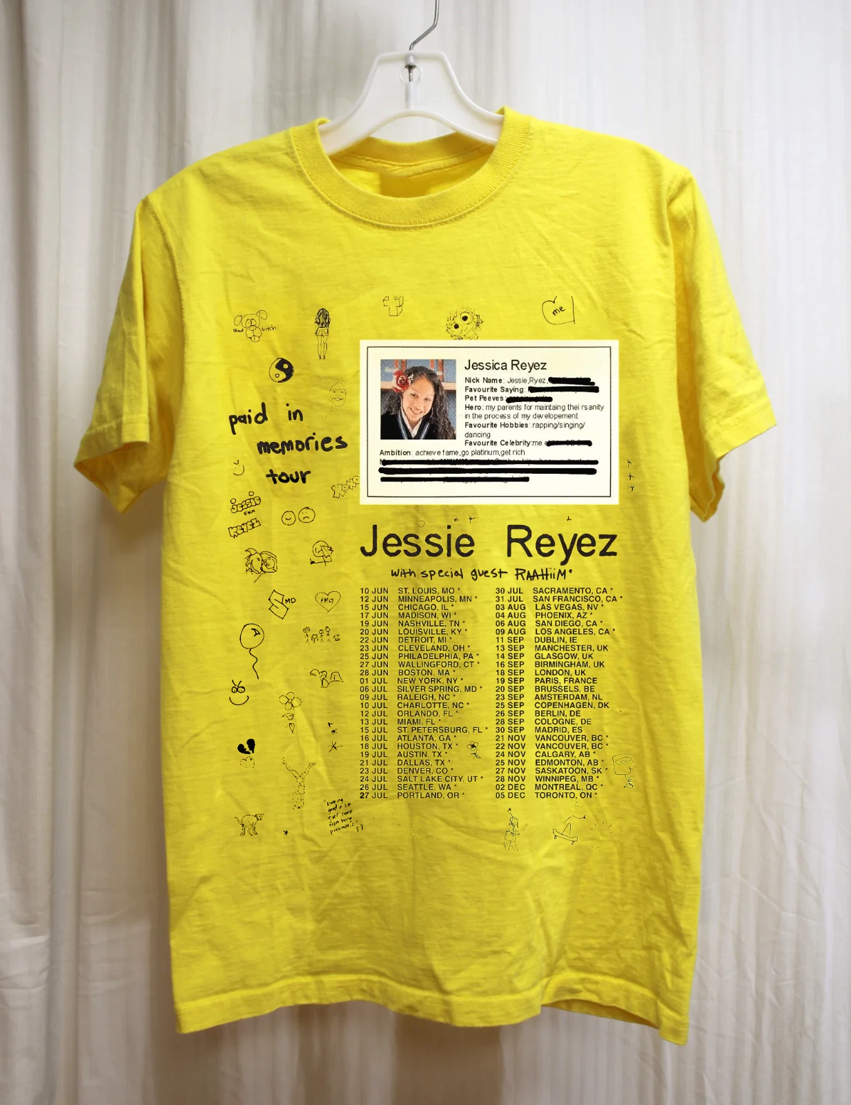 Jessie Reyez 2025 Paid In Memories Tour Unisex T-Shirt
