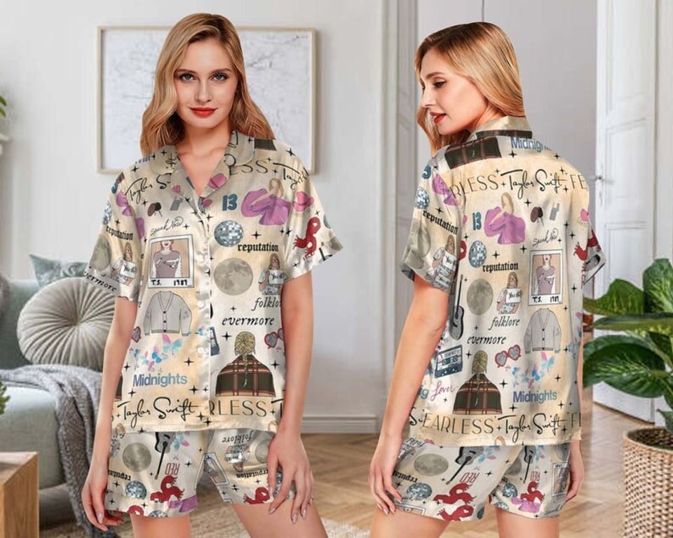 Taylor Pajama Set, Taylor Eras Tour Womens Pajama Set, Swifti Eras Tour Merch.