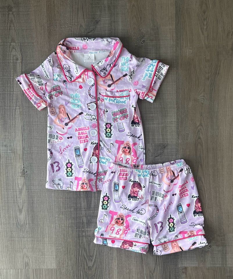 Taylor Sleepwear Adult And Kids Eras Tour, The Eras Tour Taylor Short Pajama Set