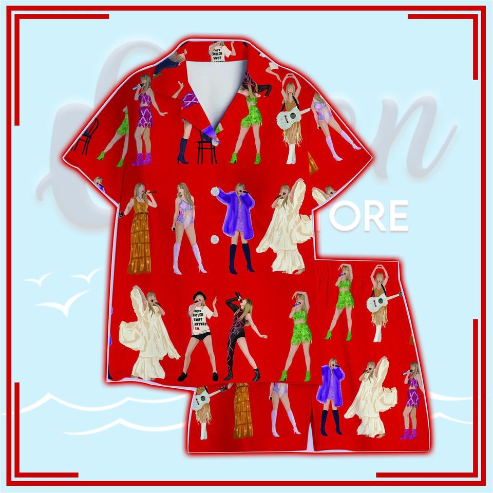 Red Short Pajama Set