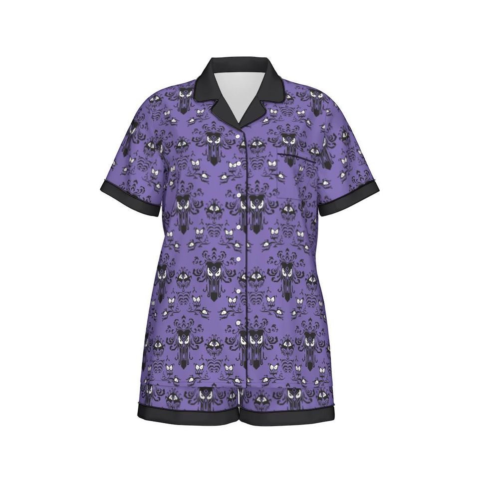 Haunted House Women'S Pajama Set With Short Sleeve