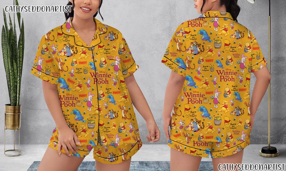 Disney Winnie The Pooh Pajama Short Set, Winnie The Pooh Pajama Set