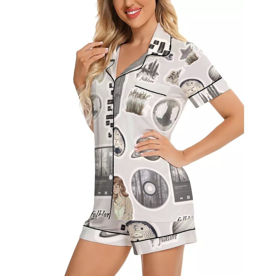 Taylor Art Pajama Set For Fans, Taylor Short Pajama Set With Pocket