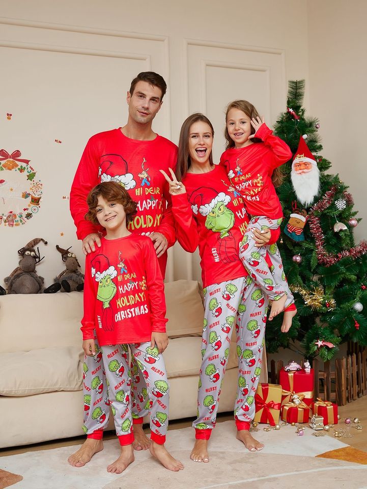 Pajamas Set Family Set Funny Character Xmas Pjs