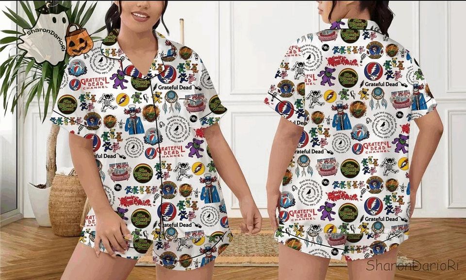 Grateful D3Ad Pajama Set Vintage Band Sleepwear