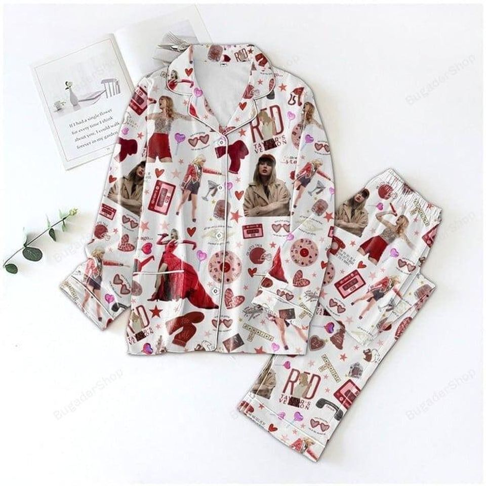 Taylor Red Pajama Set, Taylor Version Pajama Set, Eras Tour Pajama Set, Swiftiie Pajama Set, Family Pajama Set