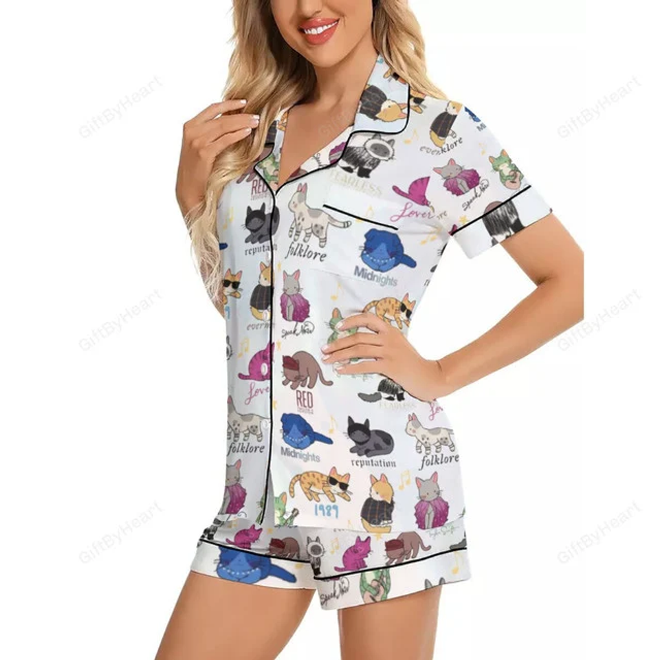 Taylor Pajama Short Set, Taylor Version Pajama Set, Taylor Version Eras Tour Pajamas