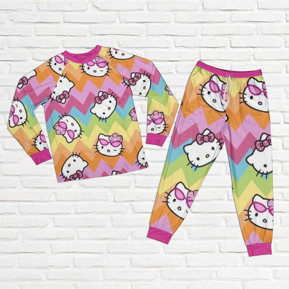 Hello Kitty Pajama Set, Gift For Her, Girlfriend Gift