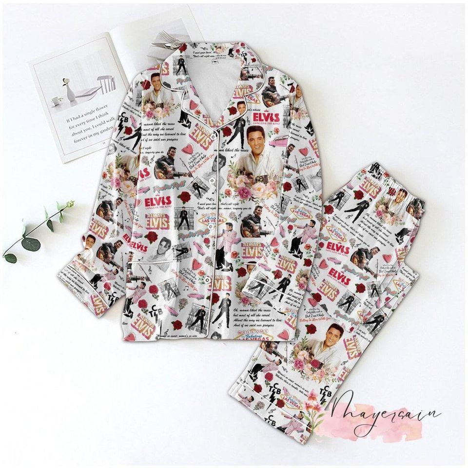 Elvis Presley Pajama Set, Elvis Presley Pajamas, Elvis Presley Pyjamas