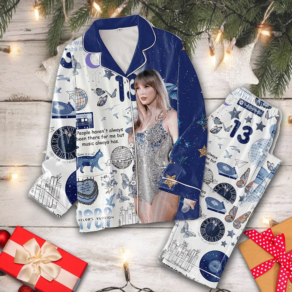 Taylor Eras Tour Pajama Set, 1989 Taylor'S Blue Pajama Set