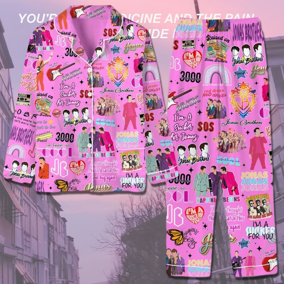 Jonas Brothers Pajama Set, Jonas Tour Night Pajamas, Joe Jonas Thick Pajamas