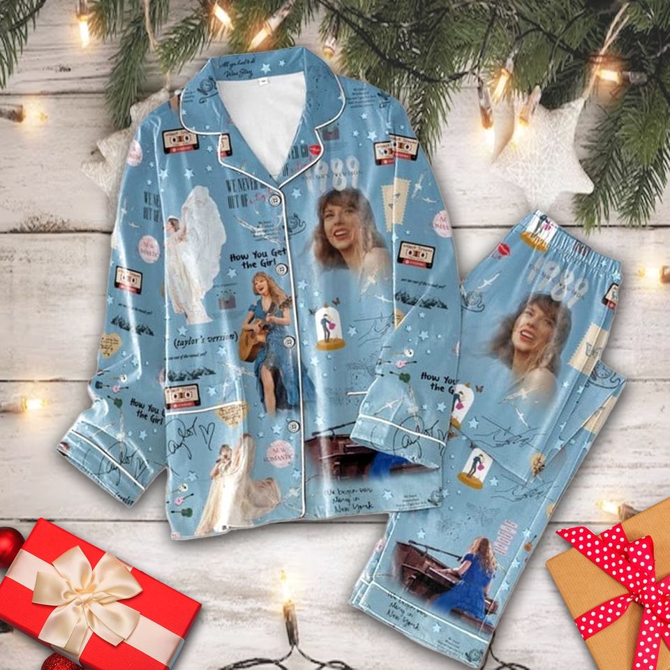 Swift Eras Tour Pajama Set, 1989 Taylor'S Blue Pajama Set