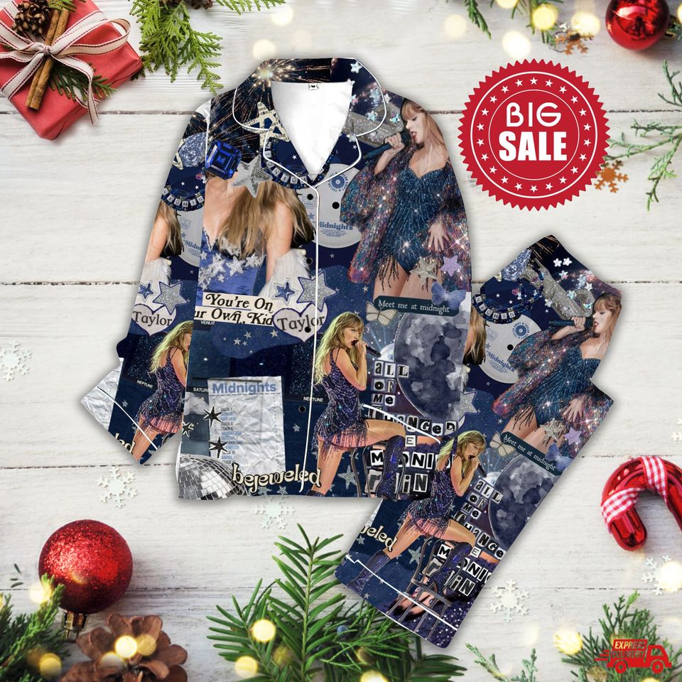 Taylor Midnight Album Pajama Set, Ts Eras Tour Pajama Set