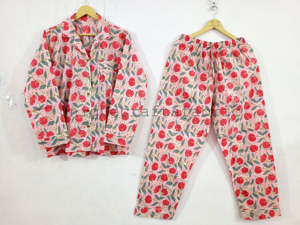 Pink Floral Pj Set, Cotton Pajama Set, Bridesmaid Pajamas, Cotton Pajama Set