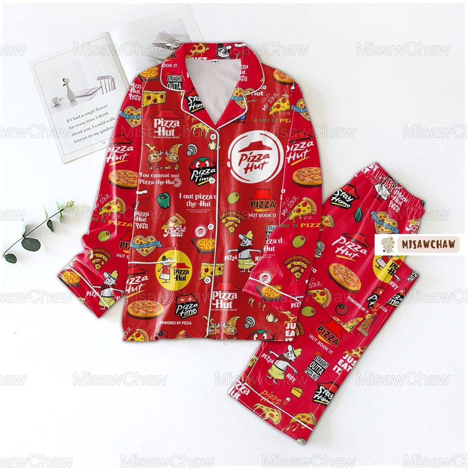 Pizza Hut Pajama Set, Pizza Hut Pajamas, Funny Pizza Hut Pajamas