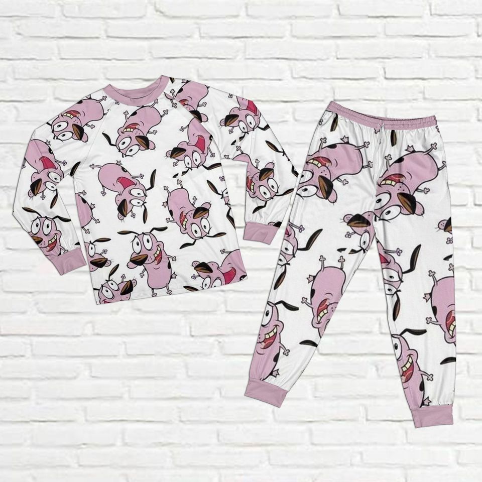 Courage Dog Pajama Set, Cartoon Character Pajama Set