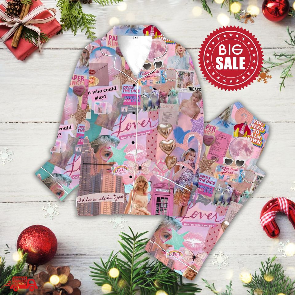 Lover Taylor'S Pink Pajama Set, Taylor Eras Tour Pajama ,