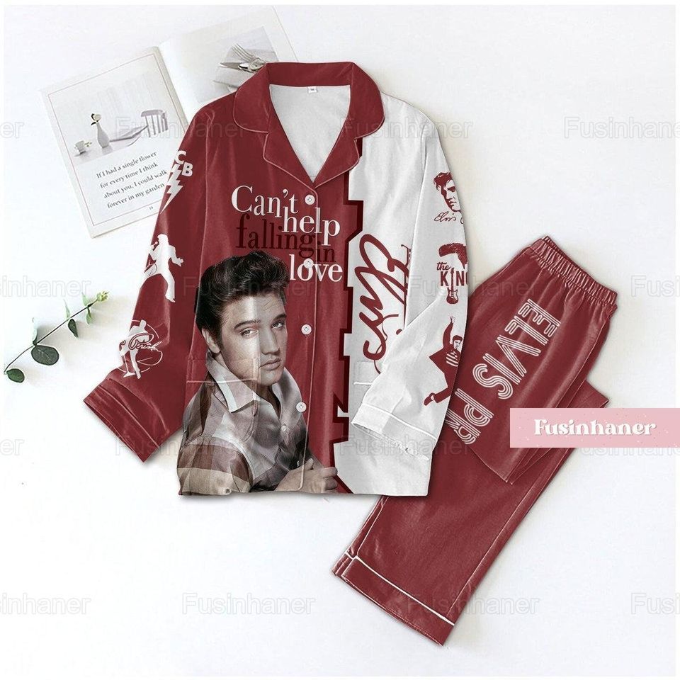 Elvis Presley Pajamas, Elvis Presley Pajama Set, Elvis King Holiday Pajamas
