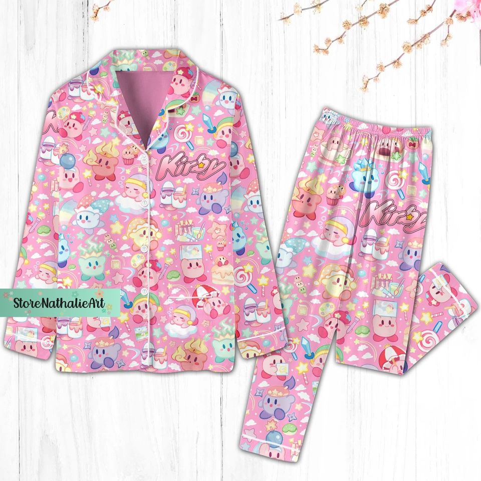 Kirby Pajamas, Cute Kirby Pajama Set, Kirby Pajamas