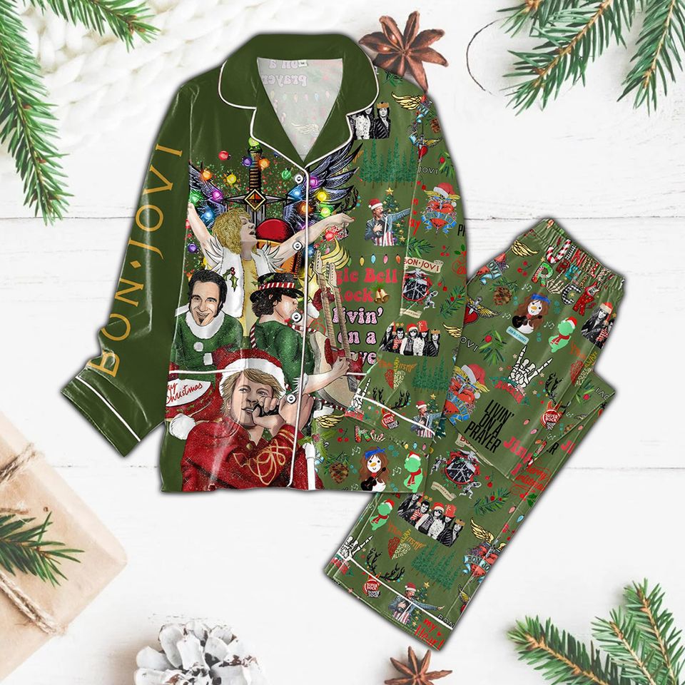 Bon Jovi Pajama Set, Bon Jovi Pajama Party, Bon Jovi Holiday Pajamas