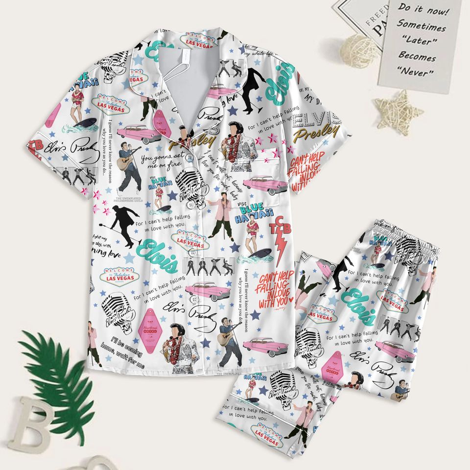 Elvis Pajama Set, Set Elvis Shirt, Elvis Presley Elvis Presley Lovers