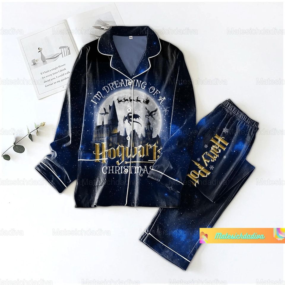 Hogwarts Pajama Set, Hogwarts Womens Pajamas, Hogwarts Pajamas