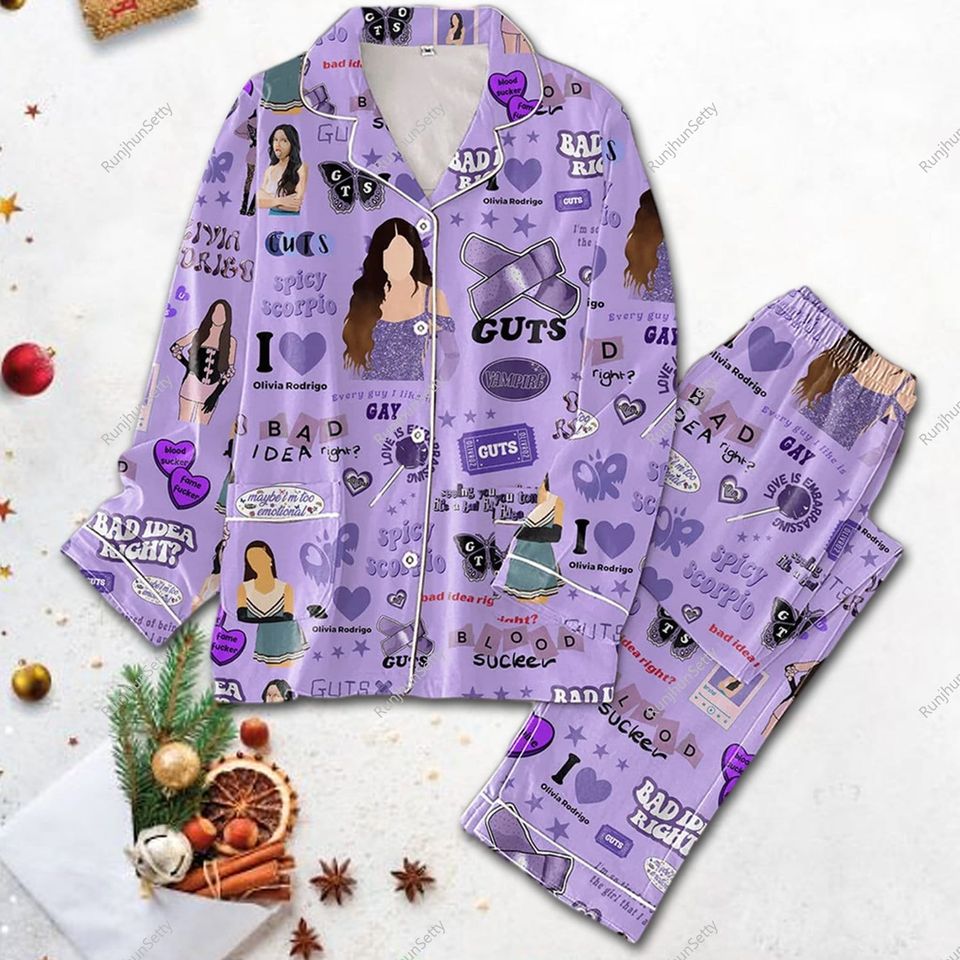 Olivia Rodrigo Guts New Album Pajama Set, Olivia Rodrigo Women Pajama Set, Olivia Rodrigo Merch