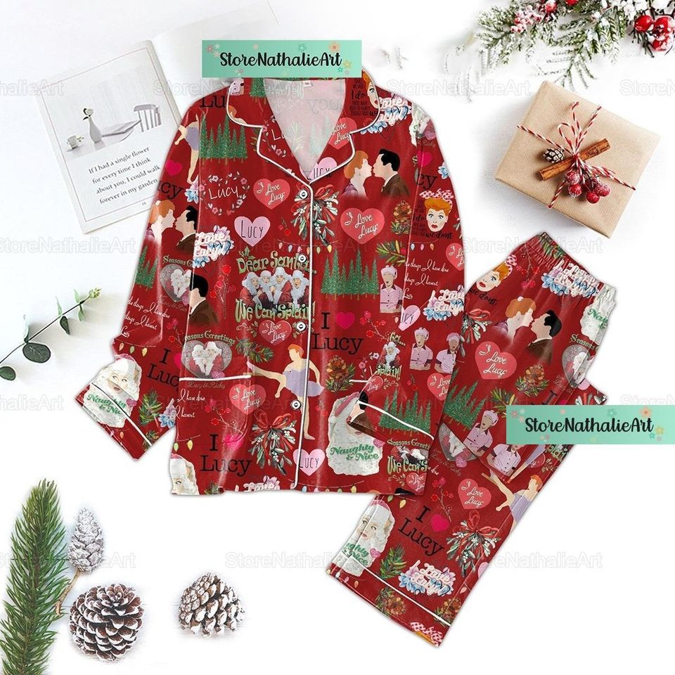 I Love Lucy Pajama Set, I Love Lucy Pajamas Set Pants, I Love Lucy Holiday Pajama Set