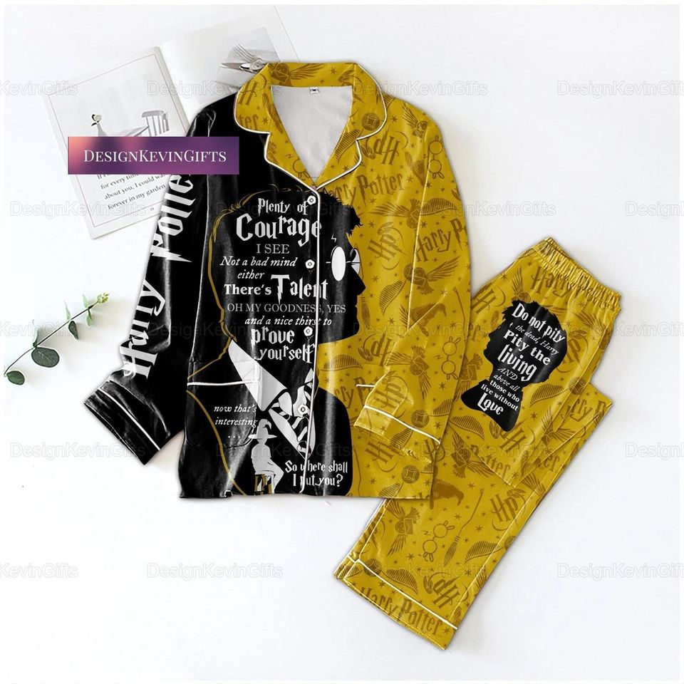 Harry P Pajama Set, Hary Poter Pyjamas, Hogwarts House Pajama Set, Hp Pajama Set