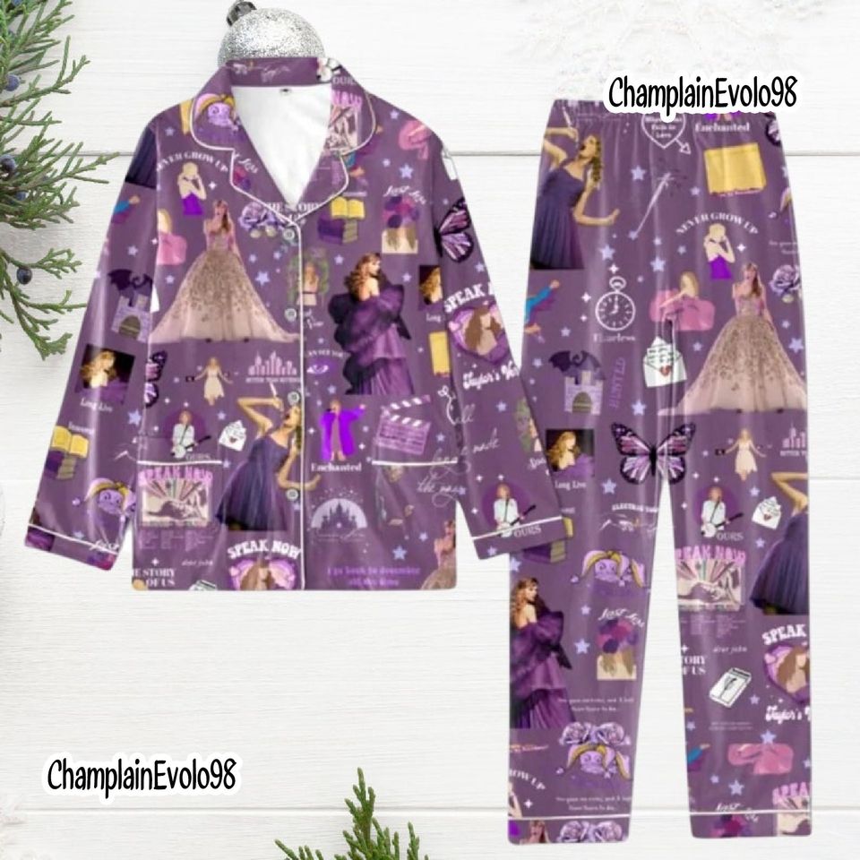 Taylor Tour Pajama Set, Taylor Version Womens Pajama Set, The Eras Tour Thick Pajama Set, Eras Tour Merch