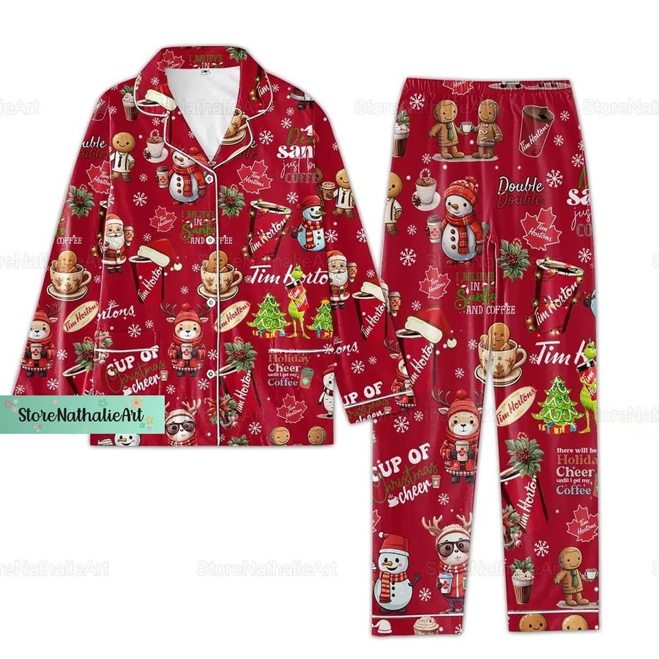 Tim Hortons Pajamas, Tim Hortons Pajama Set, Tim Hortons Holiday Pajamas