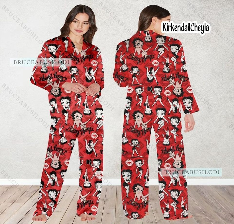 Betty Boop Pajamas, Betty Boop Pajama Set, Betty Boop Holiday Pajamas