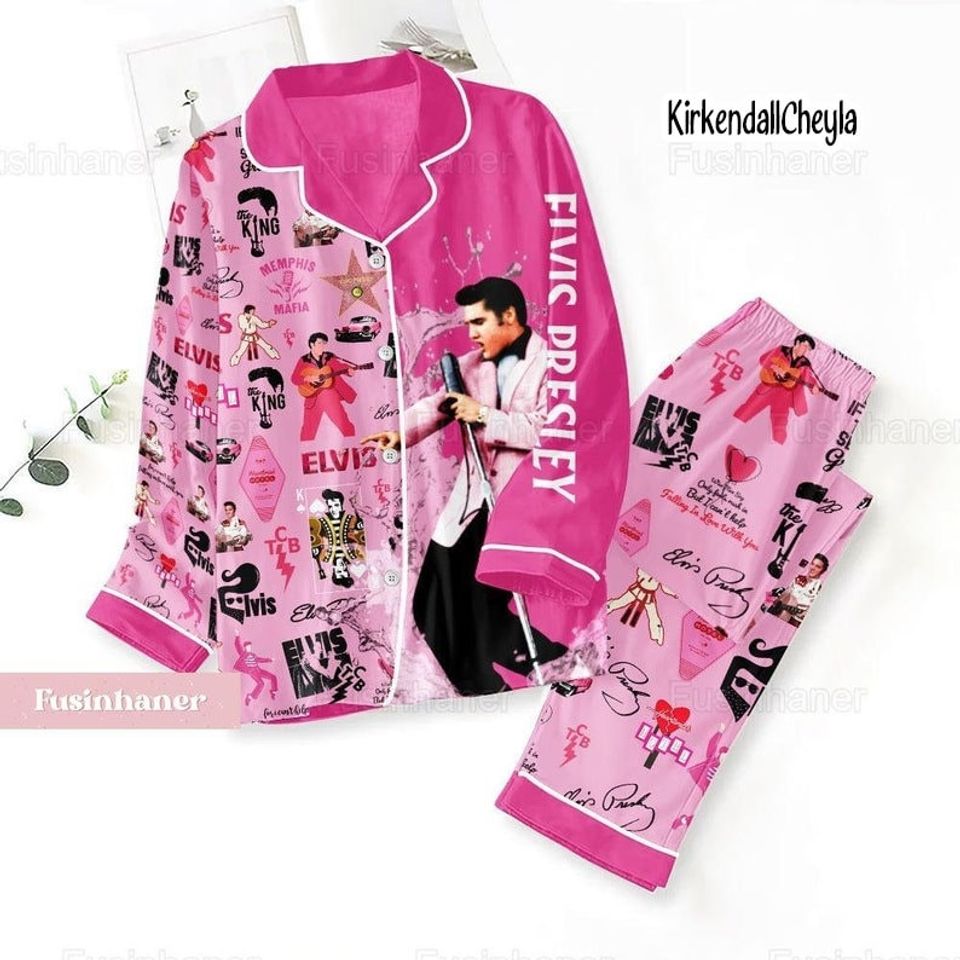 Elvis Presley Pajamas, Elvis Presley Pajama Set, Elvis Presley Holiday Pajamas