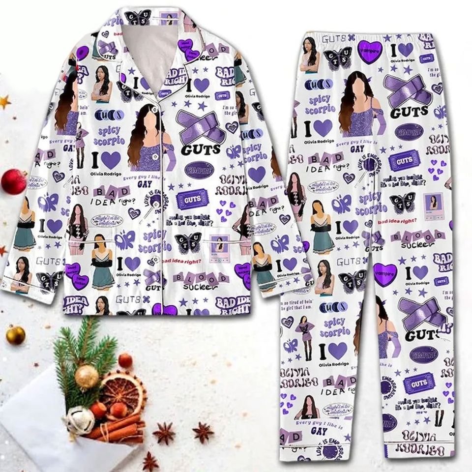Olivia Rodrigo Guts New Album Pajama Set, Olivia Rodrigo Pajama Sets