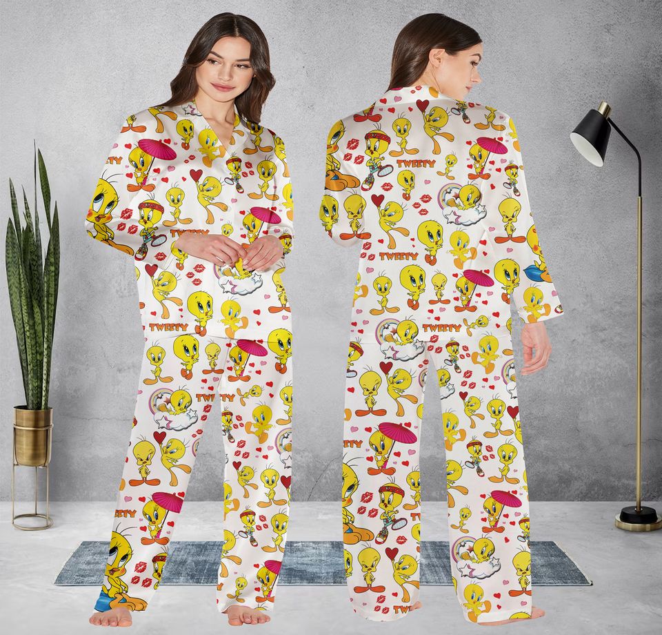 Tweety Bird Pajamas, Tweety Bird Pajama Set, Tweety Bird Looney