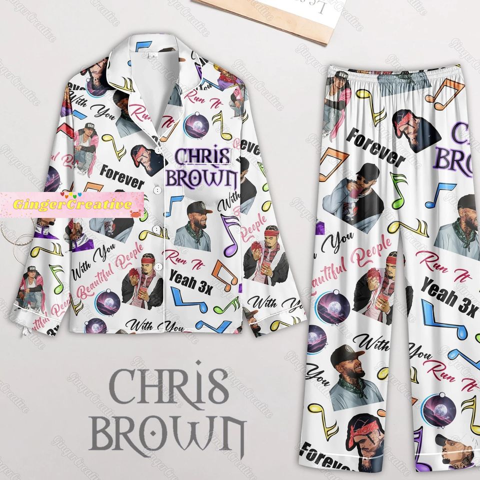 Chris Brown Shirt, Chris Brown Pajama Set, Chris Brown Pajamas, Chris Brown Gift, Chris Brown Tour Shirt