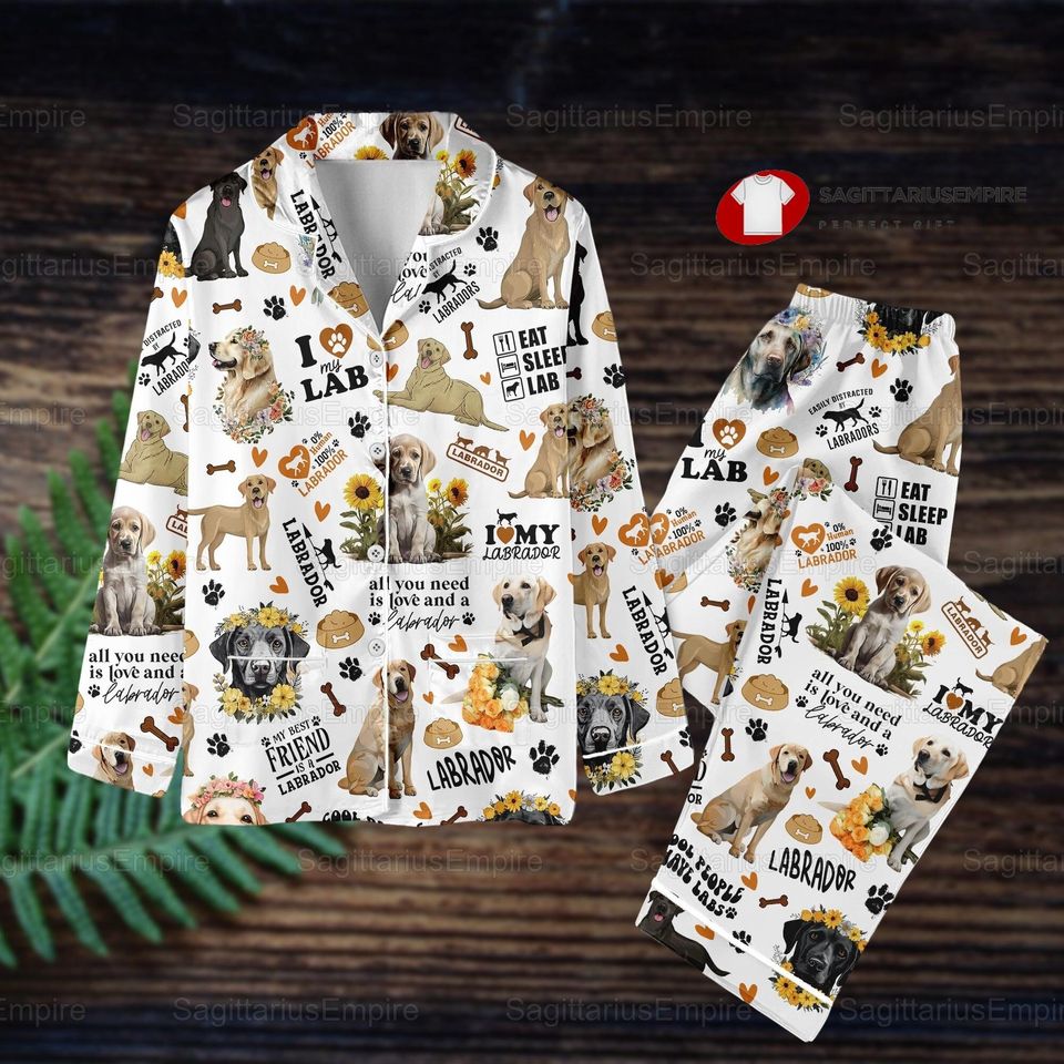 Labrador Dog Pajama Set, Labrador Pajama Pants,