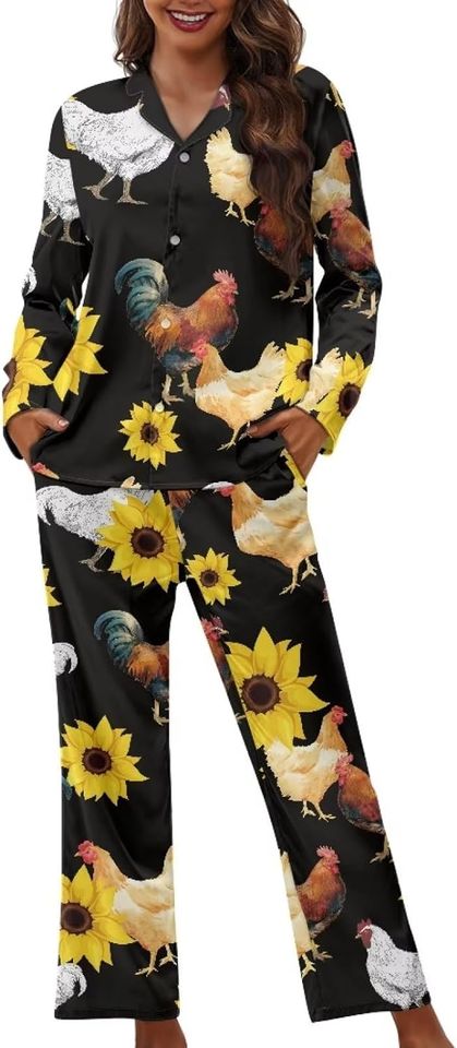 Sunflower And Chicken Pajama Set
