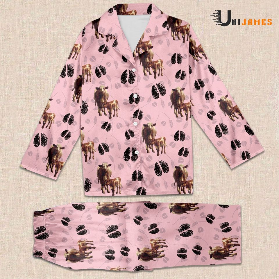 Shorthorn Farming 3D Adult Pajama Sets
