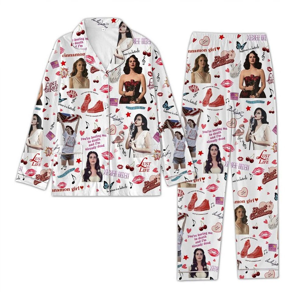 Lana Del Rey Now My Life Is Sweet Like Cinnamon Pajama Set