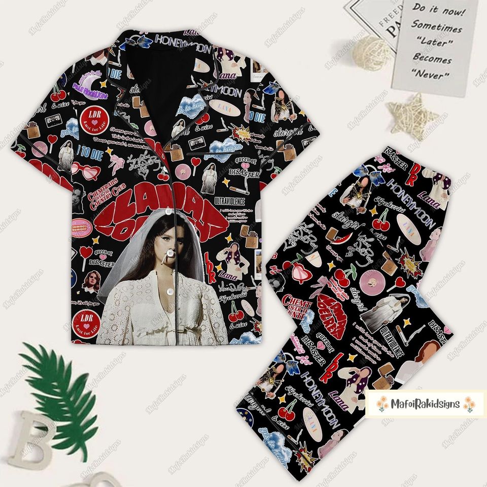 Lana Del Rey Pajama Set, Lana Del Rey Womens Pajamas, Lana Del Rey Pajamas
