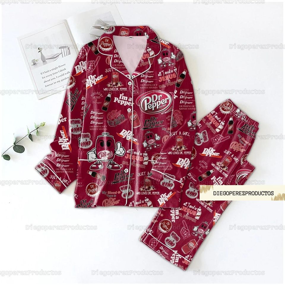 Dr Pepper Pajamas, Dr Pepper Bridesmaid Pajamas, Dr Pepper Women Pajama Set
