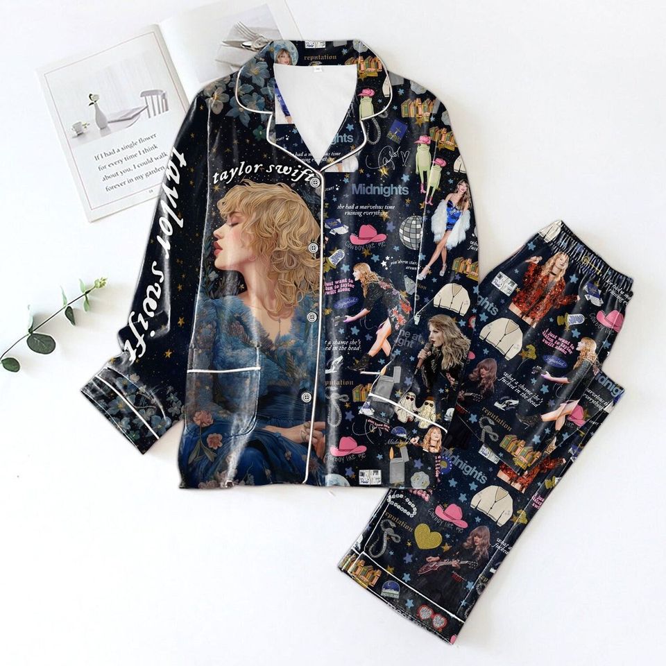 Taylor Midnights Adult Pajama Set, Gift For Fan, Taylo Version Pajamas