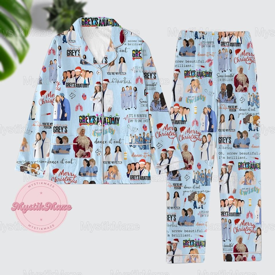 Grey Anatomy Pajama Set, Grey Anatomy Womens Pajamas, Grey Anatomy Matching Pajama Set