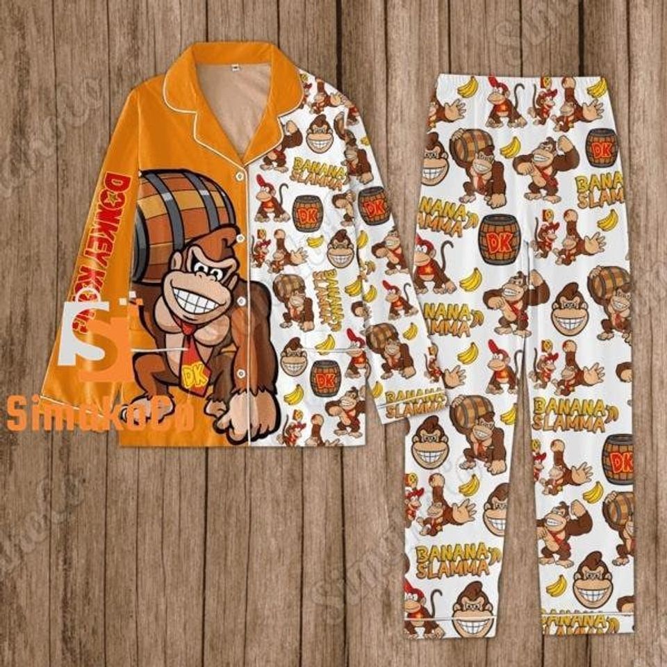 Donkey Kong Pajama Set, Donkey Kong Pajamas, Donkey Kong Gift